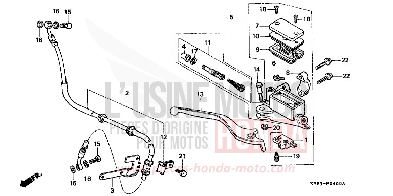 FR. BRAKE MASTER CYLINDER for CA125 REBEL VORTEX PURPLE METALLIC (RP140) from 1996
